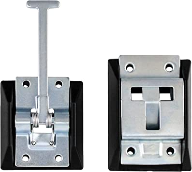 QWORK Door Holder Metal, 5" T-Style Entry Door Catches for RV Trailer Camper Exterior Door Hold Hook, 1 Pack