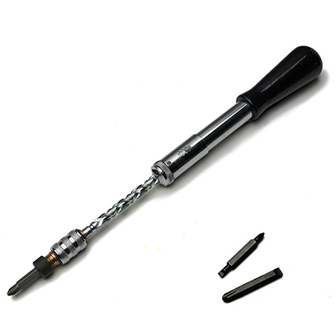 Yankee Screwdriver with Spiral Driver Made in Germany, reversible, fits standard bit drivers - 12" long