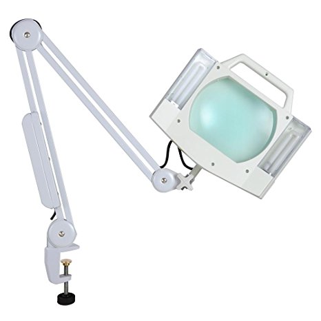 Yescom Adjustable Clamp on Desk 5x Diopter (2.25x Magnification) Magnifying Magnifier Lamp Fluorescent Table Workbench Light