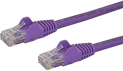 StarTech.com 6in CAT6 Ethernet Cable - Purple CAT 6 Gigabit Ethernet Wire -650MHz 100W PoE RJ45 UTP Network/Patch Cord Snagless w/Strain Relief Fluke Tested/Wiring is UL Certified/TIA (N6PATCH6INPL)