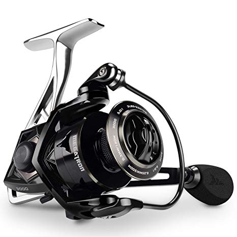 KastKing Megatron Spinning Reel, Great Saltwater Spinning Fishing Reel, Rigid Aluminum Frame 7 1 Double-Shielded Stainless-Steel BB, Over 30 lbs. Carbon Drag, CNC Aluminum Spool & Handle