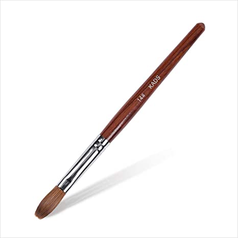 KADS 100% Kolinsky Sable Acrylic Nail Art Brush Red Wood Pen Nail Brush for Nail Art Manicure Tool -14#