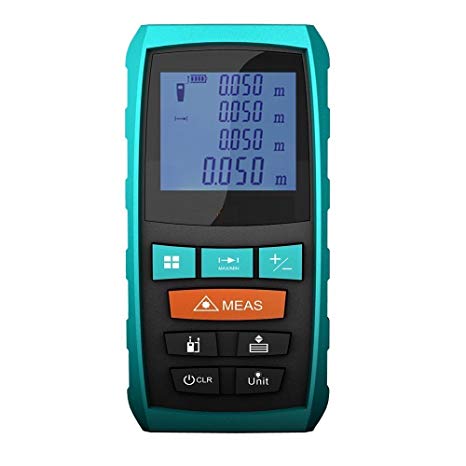 PerfectPrime RF0660, Laser Distance Digital Range Finder Meter Diastimeter Measuring Device Extended Ruler 198ft/60m, IP54 Water & Dust Proof