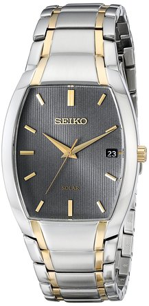 Seiko Men's SNE334 Dress Solar Analog Display Japanese Quartz Two Tone Watch