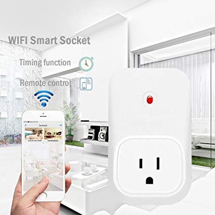 WiFi Smart Plug,WiFi Remote Control Electrical Outlet Wireless Switch Smart Socket Timer Light Switch for iPhone/Phone/iPad Turn ON/OFF Electronics from Anywhere with Free APP