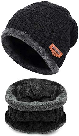 Winter Hat Hat and Scarf Sets for Men & Women Outdoor Sports Knit Skull Cap Hat Beanie