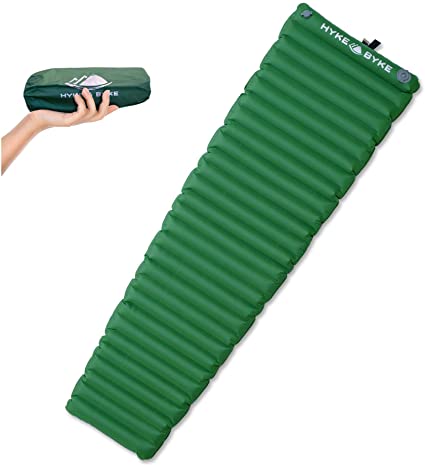 Hyke & Byke Appalachian Inflatable Sleeping Pad - Standard & Ultralight Sizes - Micro-Adjustment Valve - Durable Ripstop Nylon - Designed for Backpacking and Camping