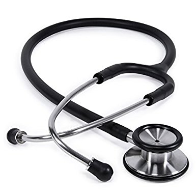 Clinical Grade Dual-Head Stethoscope by Balance. Classic Lightweight Design for the Medical Professional (Black)