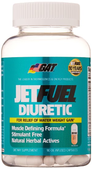 GAT Jetfuel Diuretic, Stimulant Free Muscle Defining Weight Loss Formula, 90 Capsules