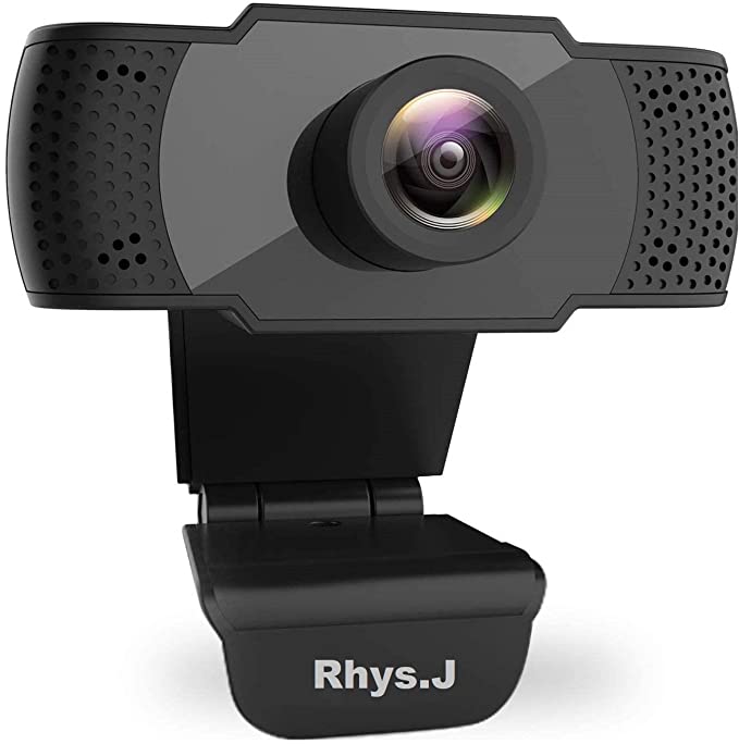 Rhys.J Webcam with Microphone, 1080P HD Webcam Computer Camera, USB Plug and Play Web Camera for Video Calling, Studying, Online Class, Conference, Recording, Gaming