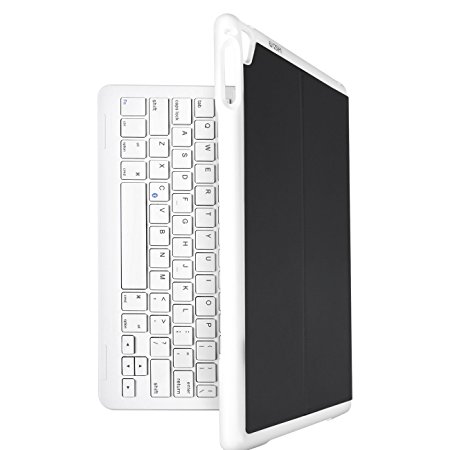 Apple ipad Air 2 Keyboard Cover - Inateck Ultra-Slim Wireless Bluetooth Keyboard Case with Auto Wake / Sleep Function and Multi-Angle Stand for Apple iPad Air 2, iPad Pro 9.7 - White