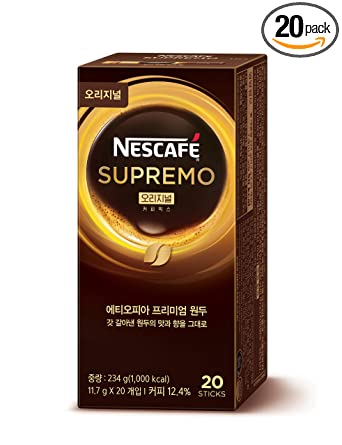 NESCAFE Instant coffee - Nescafe Supremo Original Coffee Mix 20 packets - 0.41 oz (11.7g), NET 8.25 oz (234g)