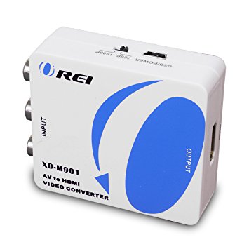 OREI XD-M901 AV Composite Video/Audio RCA CVBS to HDMI Converter - Upscales to 720p/1080p