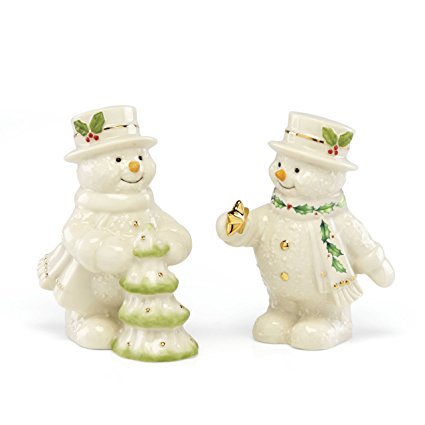 Lenox Happy Holly Days"Decorate the Tree" Snowman Salt & Pepper Set, Multicolor