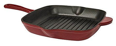 Useful UH-CI175 11.5 Inch Cast Iron Enamel Non-Stick Square Grill Pan Griddle