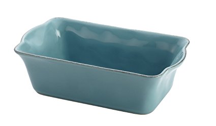 Rachael Ray Cucina Stoneware 9-Inch x 5-Inch Loaf Pan, Agave Blue