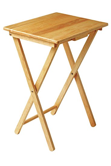 Premier Housewares Snack Table, 66 x 48 x 37 cm - Rubberwood