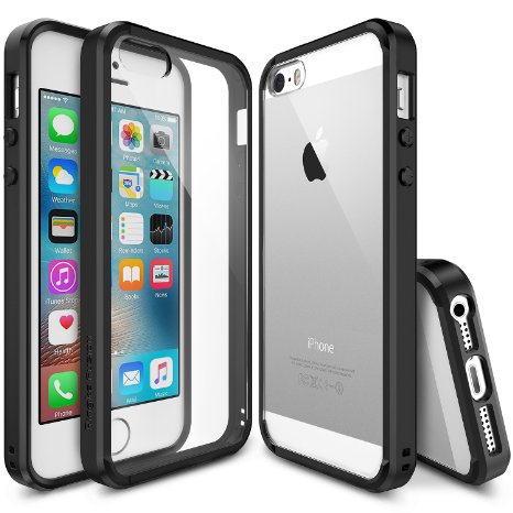 iPhone 5S Case - Ringke Fusion Bumper Premium  Case with Free Screen Protector for Apple iPhone 5S/5 - Eco Package - Retail Packaging - Black