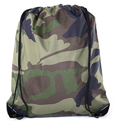 Camo Drawstring Tote Backpack | Wholesale Cinch Bags for Hunting, Hiking, Party Favors - By Mato & Hash