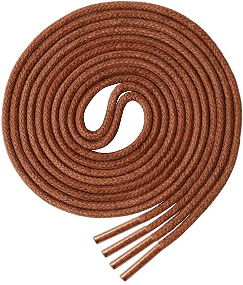 Round Waxed Shoelaces (3 pair) - for Oxford Shoes Round Dress Shoes Boots Leather Shoe Laces