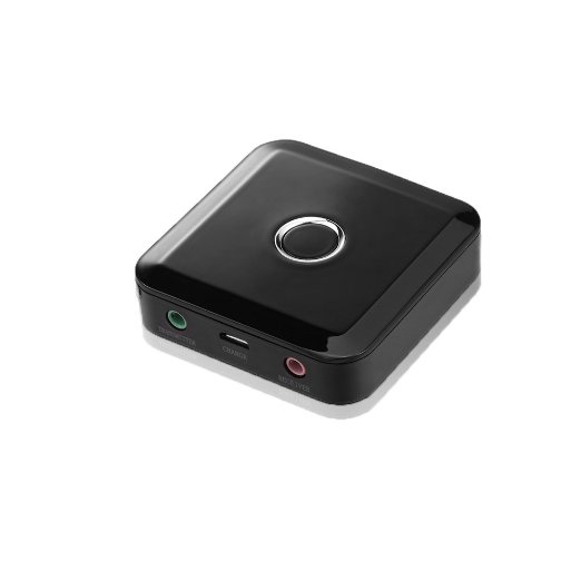 YETOR Bluetooth 4.1 Transmitter Receiver For TV Computer PC MP3 MP4 Player iPod iPhone iPad Tablets 3.5MM Audio Jack can connect 2 Devices Simultaneously (Transceiver) CSR inside