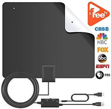 Double-Sided TV Antenna,2018 Best Indoor Digital HDTV Amplified Antennas Freeview Clearview 4K HD VHF UHF for Local Channels 80 Mile Long Range With Adjustable Amplifier Support ALL Television