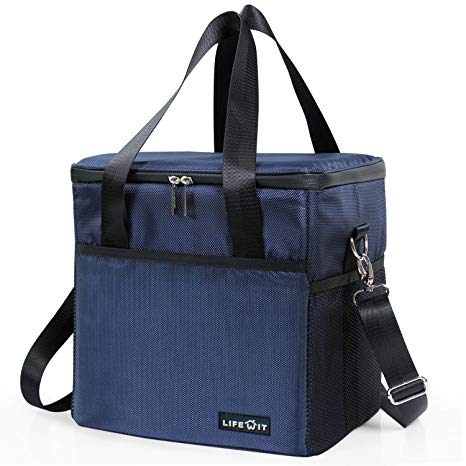 Lifewit 15L (24-Can) Insulated Soft Cooler Bag, Collapsible Cooling Bag, Leakproof Water-Resistant Travel Cooler for Beach/Picnic/Camping, Dark Blue