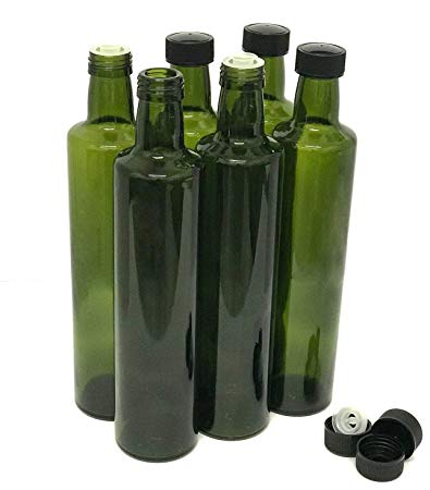 Olive Oil Bottles with Cap & Pourer Fitment, Empty, 500ml - Pack of 6