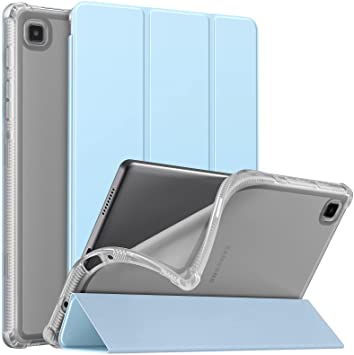 MoKo Case Fits Samsung Galaxy Tab A7 Lite 8.7 Inch SM-T225/T220/T227, Slim Lightweight Case Trifold Stand Case with Soft TPU Translucent Frosted Back Shell for Galaxy Tab A7 Lite, Sky Blue