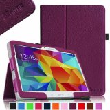 Fintie Samsung Galaxy Tab 4 101  Tab 4 Nook 101 Folio Case - Slim Fit Premium Vegan Leather Cover for Samsung Tab 4 10-Inch  Tab 4 Nook 10-Inch Tablet with Auto SleepWake Feature Purple