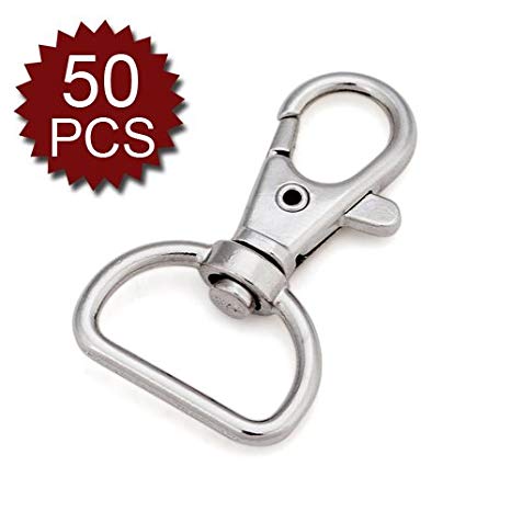 Aspire 50 PCS Swivel Lobster Clasps with D-ring End (42mm)