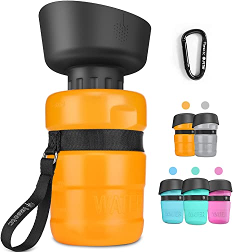 lesotc Dog Water Bottles, Dog Water Bottles Travel, Portable Dog Water Bottle, BPA Free (18oz-Orange)
