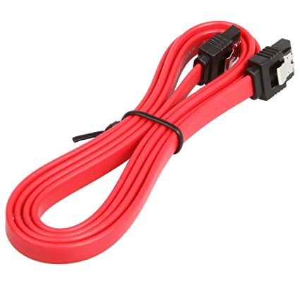 1pcs Pack WonderfulDirect 3.3 Feet 26AWG SATA III 6.0 Gbps 7pin Female to Female Data Cable with Locking Latch for Hdd (1M sata cable Red)