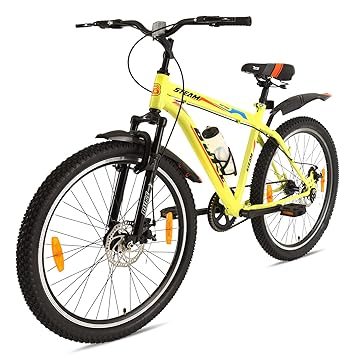 Avon Buke Bicycles Steam 26T MTB Cycle for Adults | Wheel Size: 26" inch | High-Tensile Steel Frame 18 inches | Suspension, Disc Brake and Alloy Rim (Matt Gloss Finish Neon Green)