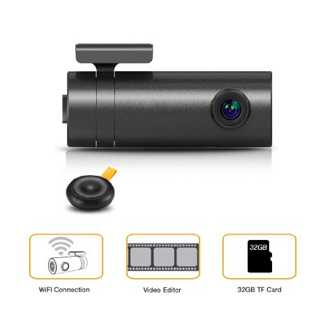 [Smart Wifi Dash Cam Pro] SplashETech Uni Full HD 1080P Black Box with Super Night Vision and 32GB TF Card, Remote Shooting, G-sensor, Safe Capacitor, Parking Guard -- 5 Years Warranty