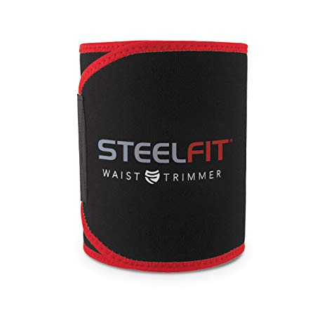 SteelFit Waist Trimmer - Increase Circulation, Sweat More, and Maximum Fat Burning Capabilities - One Adjustable Size - For Men and Women