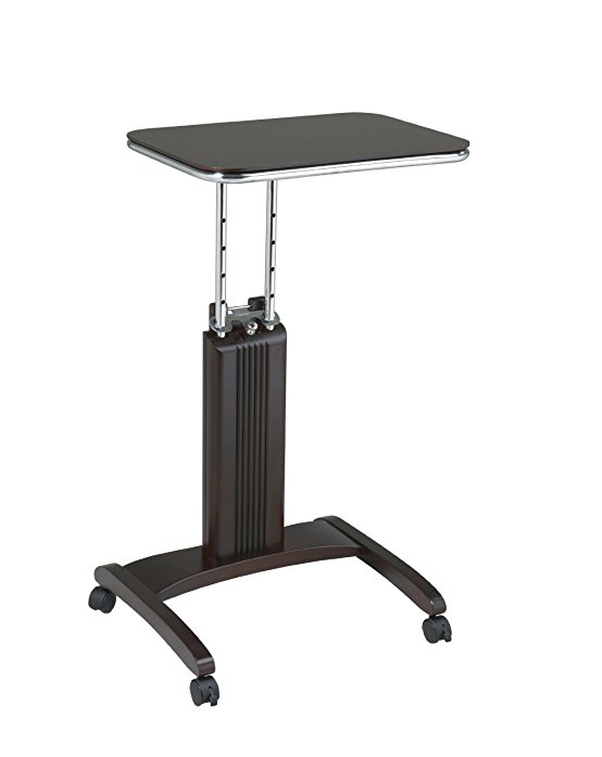 Office Star Adjustable Precision Laptop Stand with Chrome Finish Trim, Espresso