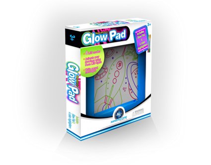 Mindscope Light Up LED GLOW PAD BLUE Animator with Glow Markers