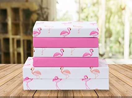 Elegant Comfort Luxury Soft Bed Sheets Flamingo Pattern 1500 Thread Count Percale Egyptian Quality Softness Wrinkle and Fade Resistant (4-Piece) Bedding Set, Twin/Twin XL, Flamingo