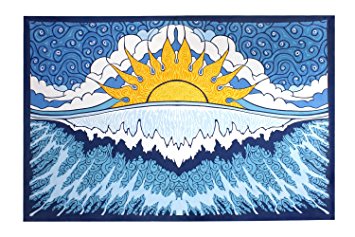 Sunshine Joy Sun Wave Surf Tapestry Tablecloth Beach Sheet Wall Art 60x 90 Inches - Classic