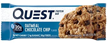 Quest Nutrition Protein Bar, Oatmeal Chocolate Chip, (12 Count of 2.12 oz Bars) 25.44 oz
