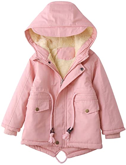 Happy Cherry Girls Boys Quilted Jackets Winter Thickened Warm Coats Hooded Coats for Kids