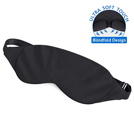 Sleep Eye Mask - Patented Nose Baffle Design, Comfortable Blackout Eye Mask for Women Men, Shift Work/Travel/Naps (Black)