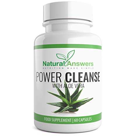 Aloe Vera Power Cleanse 60 Capsules Daily Herbal DTX Colon Detox Digestion Supplement for Men and Women
