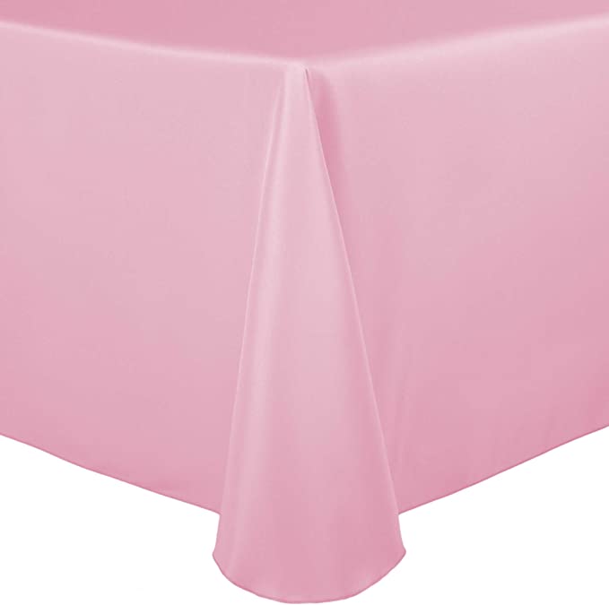 Ultimate Textile 60 x 102-Inch Oval Polyester Linen Tablecloth Pink Balloon