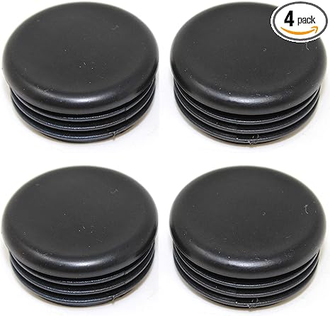 1.5" Round Tubing Plastic Black Hole Plug End Cap, 1.5 inch OD Tube Pipe Cover Plug, Heavy Duty Plastic Plug Cap Insert, Durable Chair Glide (4)