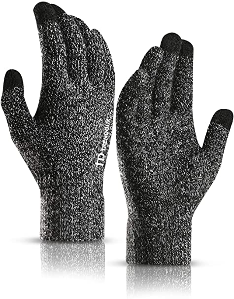 TRENDOUX Winter Gloves Men Women - Anti Slip Warm Lining Knit Touch Screen Glove