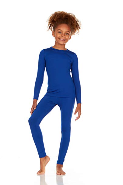 Thermajane Girl's Ultra Soft Thermal Underwear Long Johns Set with Fleece Lined