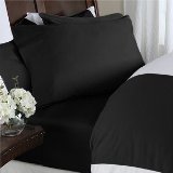 Elegant Comfort 4-Piece 1500 Thread Count Egyptian Quality Bed Sheet Sets with Deep Pockets King Black