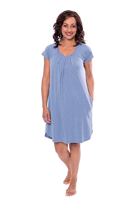 TexereSilk Texere Women's Cap Sleeve Short Nightgown - Luxury Comfy Sleepwear TX-WB040-005